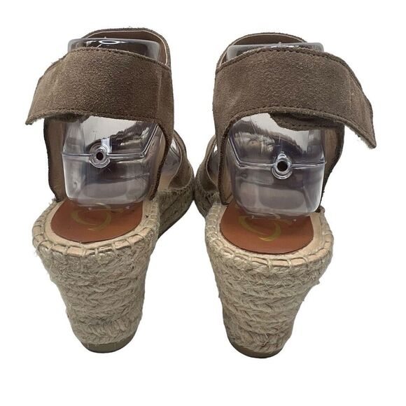 Kanna Tan Suede Espadrilles Wedge Sandals Size 9.5 41 Ankle Strap - Picture 10 of 11